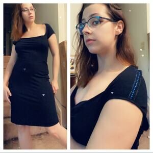 Y2K Bergdorf Swarovski bedazzled bling mini dress